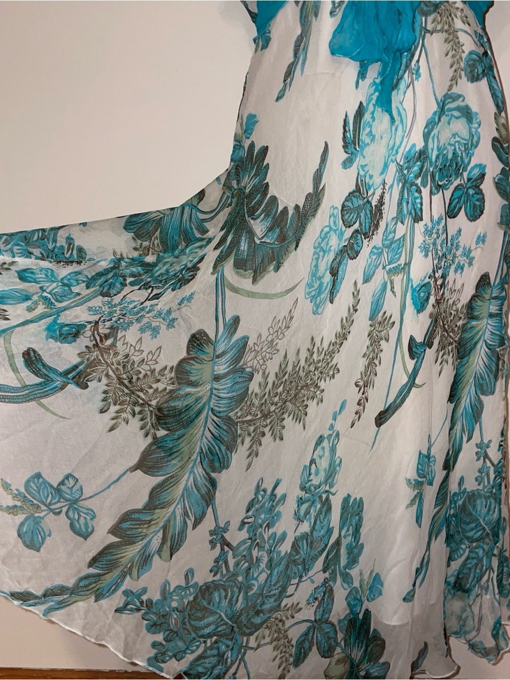 Floral silk maxi dress-dainty-delicate-modest SIZE 12 Jonathan Martin - Picture 7 of 11